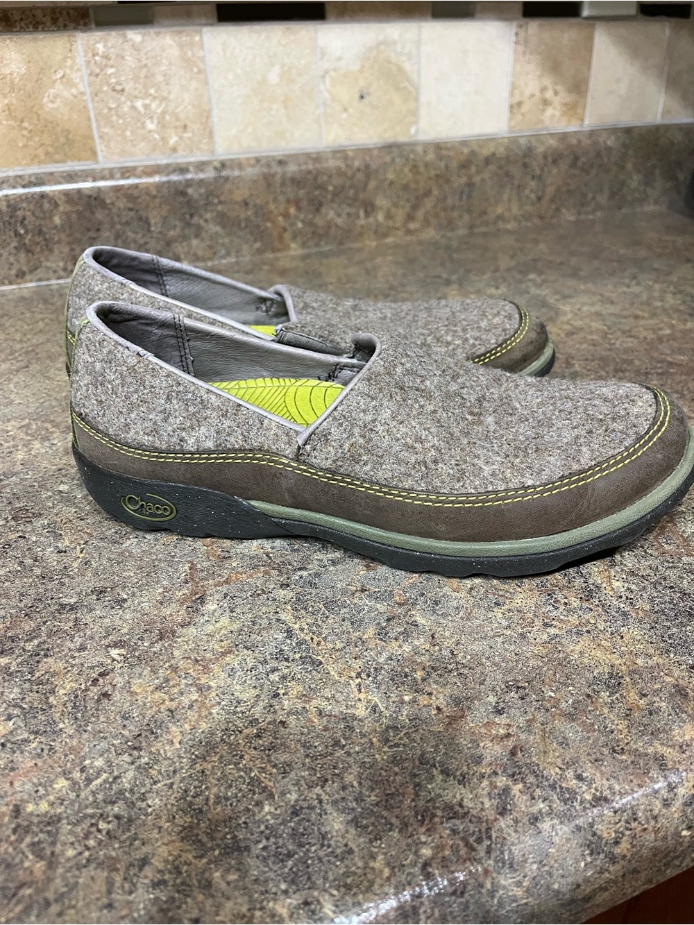Chaco Sloan Wool Leather Slip-On Shoes Women’s 8.5 Sandstone Citron Winter